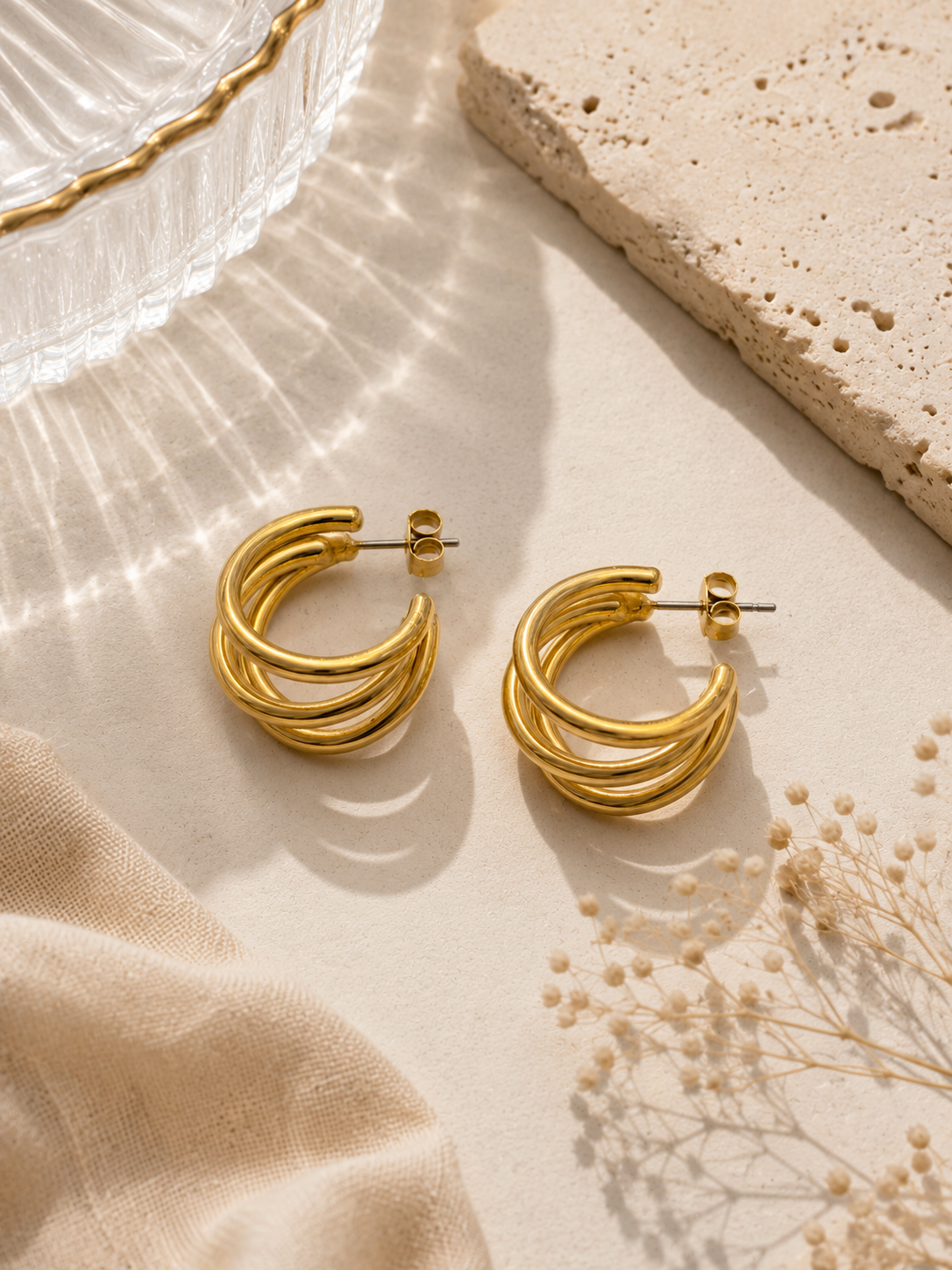 Trinity Hoop Earrings